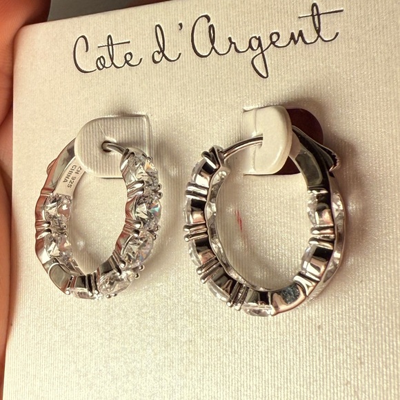 Silver Hoop Earrings - Picture 4 of 8